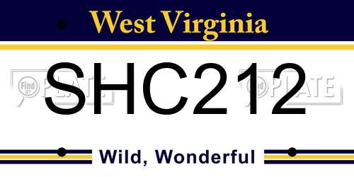 SHC212 West Virginia License Plate