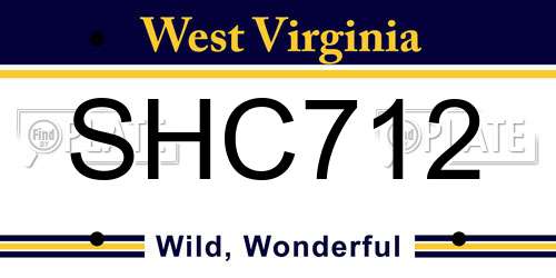 SHC712 West Virginia License Plate