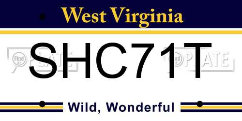SHC71T West Virginia License Plate