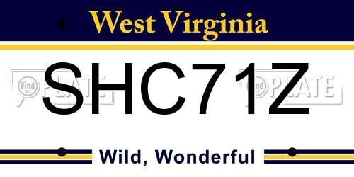 SHC71Z West Virginia License Plate