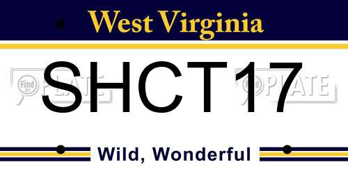 SHCT17 West Virginia License Plate