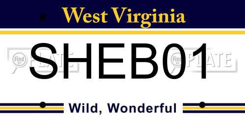 SHEB01 West Virginia License Plate