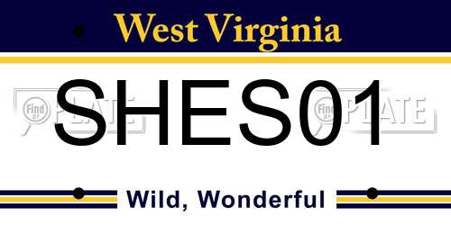 SHES01 West Virginia License Plate