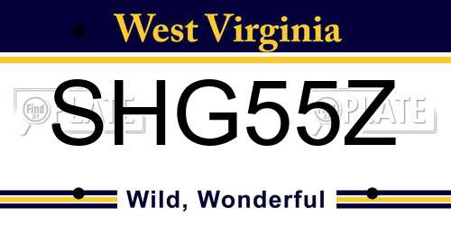 SHG55Z West Virginia License Plate