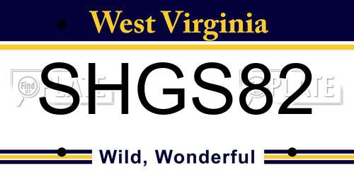 SHGS82 West Virginia License Plate