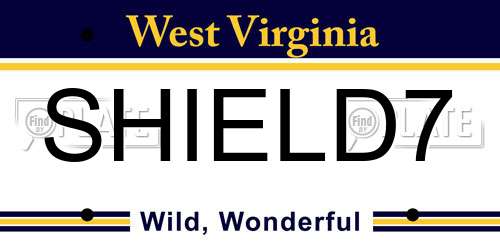 SHIELD7 West Virginia License Plate
