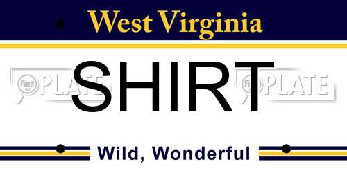 SHIRT West Virginia License Plate