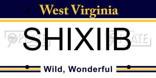 SHIXIIB West Virginia License Plate