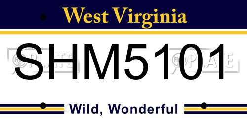 SHM5101 West Virginia License Plate