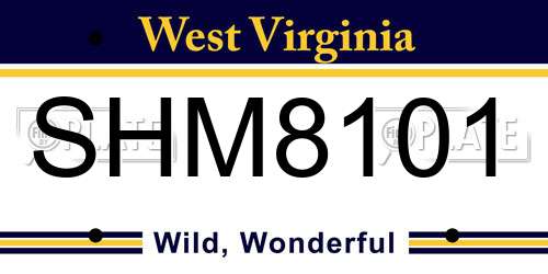 SHM8101 West Virginia License Plate