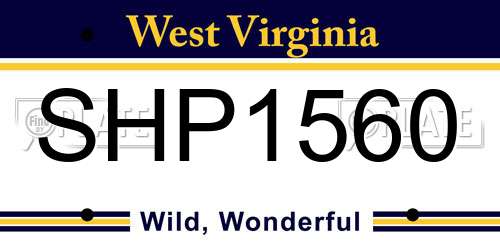 SHP1560 West Virginia License Plate