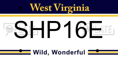 SHP16E West Virginia License Plate