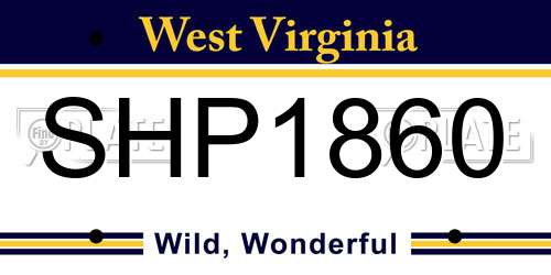 SHP1860 West Virginia License Plate
