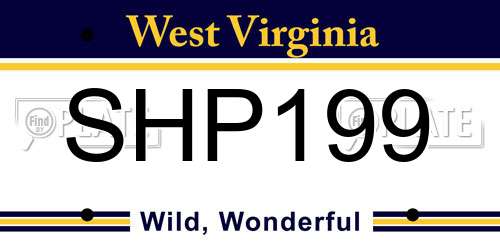 SHP199 West Virginia License Plate