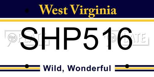 SHP516 West Virginia License Plate