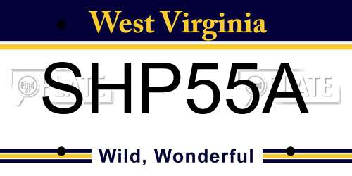 SHP55A West Virginia License Plate