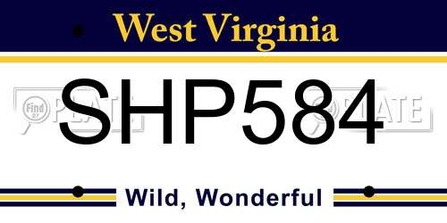 SHP584 West Virginia License Plate