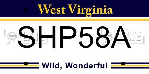 SHP58A West Virginia License Plate