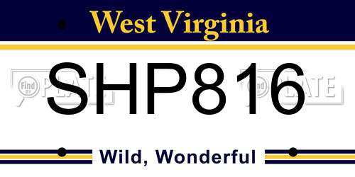 SHP816 West Virginia License Plate