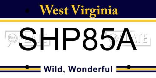 SHP85A West Virginia License Plate