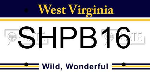 SHPB16 West Virginia License Plate
