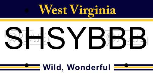 SHSYBBB West Virginia License Plate