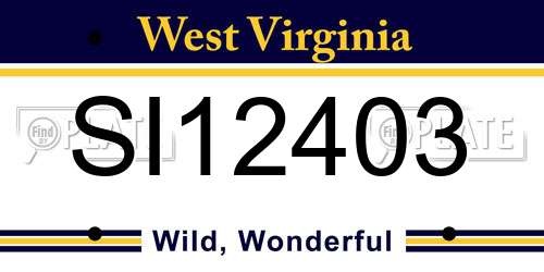 SI12403 West Virginia License Plate
