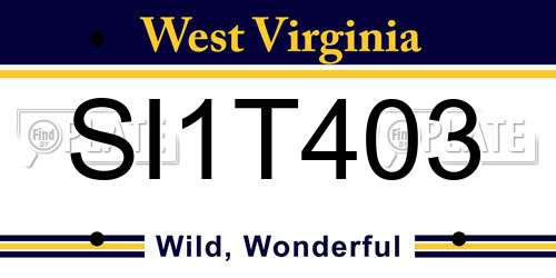 SI1T403 West Virginia License Plate