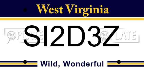 SI2D3Z West Virginia License Plate