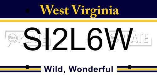 SI2L6W West Virginia License Plate