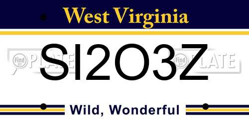 SI2O3Z West Virginia License Plate