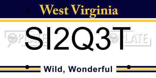 SI2Q3T West Virginia License Plate