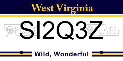 SI2Q3Z West Virginia License Plate