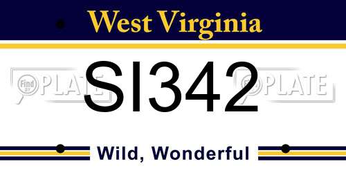 SI342 West Virginia License Plate