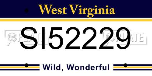 SI52229 West Virginia License Plate