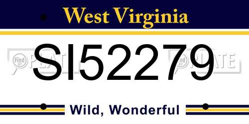 SI52279 West Virginia License Plate