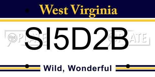SI5D2B West Virginia License Plate