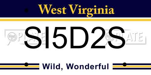 SI5D2S West Virginia License Plate