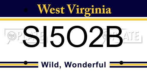 SI5O2B West Virginia License Plate