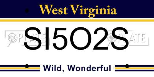 SI5O2S West Virginia License Plate