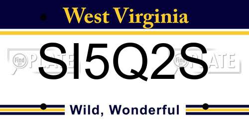 SI5Q2S West Virginia License Plate