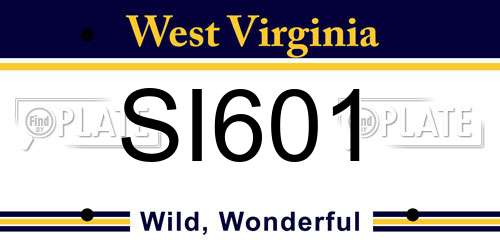 SI601 West Virginia License Plate