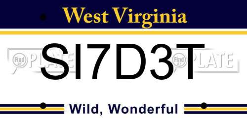 SI7D3T West Virginia License Plate
