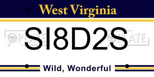 SI8D2S West Virginia License Plate