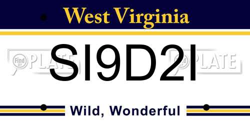 SI9D2I West Virginia License Plate