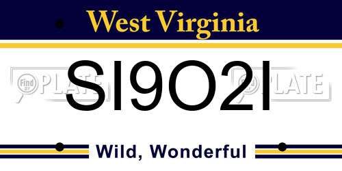 SI9O2I West Virginia License Plate