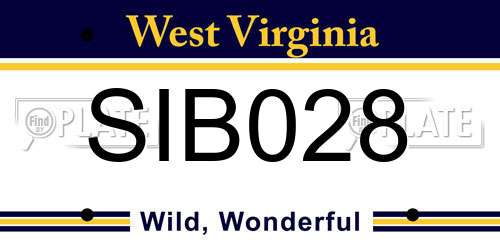 SIB028 West Virginia License Plate