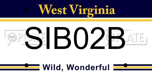 SIB02B West Virginia License Plate