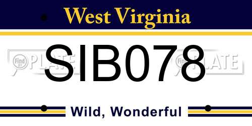 SIB078 West Virginia License Plate