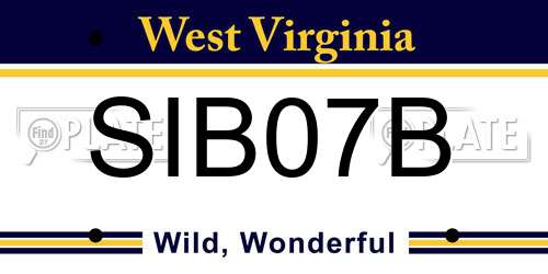 SIB07B West Virginia License Plate